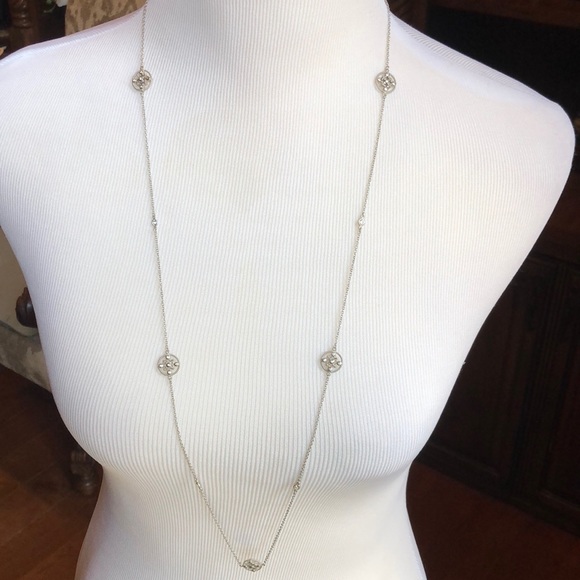 Sterling Silver and White Sapphire Necklace - Picture 2 of 9
